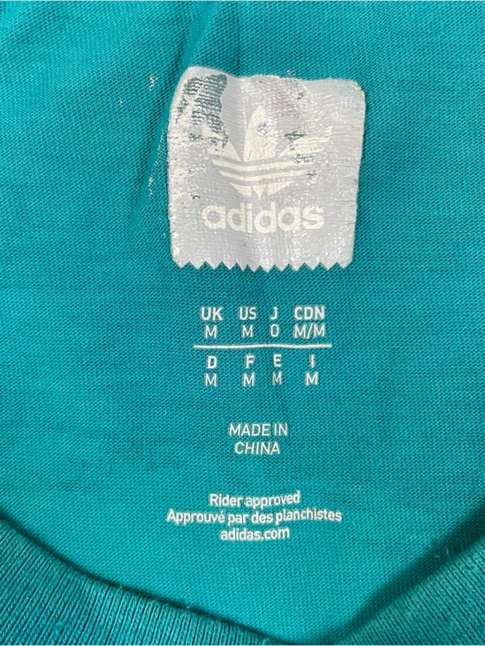 Adidas Skateboarding Graphic T Shirt Teal Trefoil Logo‎ Mens Medium - Picture 4 of 7